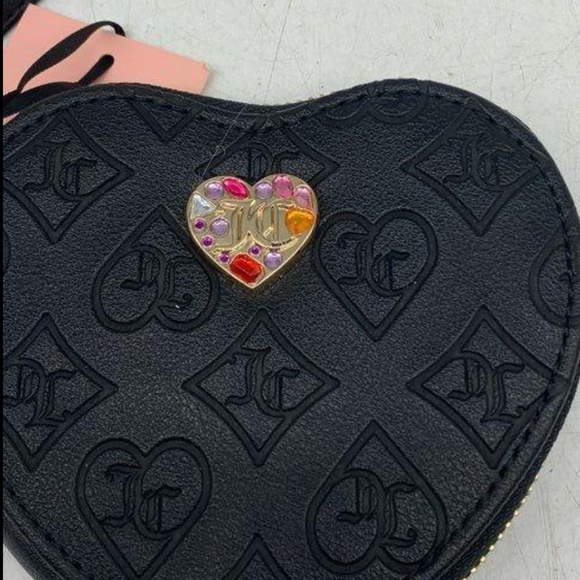 Juicy Couture Black Heart-Shaped Coin Purse NWT - Picture 5 of 5